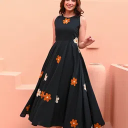 julee Women Fit and Flare Black Below Knee Dress-picture-14