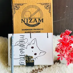 nizam handiicraft Meowing Printed Diary Notebook With Lock Clasp For Gift/Office A5 Diary 200 200 Pages-picture-29