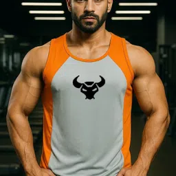 dashzone Men Printed Round Neck Polyester Grey T-Shirt-picture-29