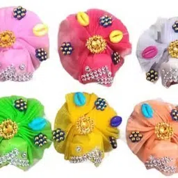 singing bird Fancy Pagdi, Mukut, for 1-2 no. Kanha ji, Pack of 6 Pcs, ( size -1-2 no.) Deity Ornament-picture-11