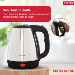 corvell Electric Kettle 1.8L, 1500W | Auto Shut-Off | Fast Boil | Steel Body, Electric Kettle image 5