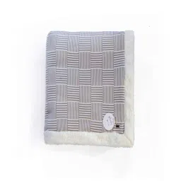 pluchi Grey Cotton Solid 250 Gsm Double Bed Blanket image 5