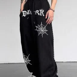 sabiafashion Women Loose Fit, Regular Fit Black Cotton Blend Trousers-picture-30