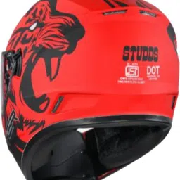 studds Drifter D2 Full Face Helmet with Clear Visor (Matt Red N9, L) Motorbike Helmet image 4