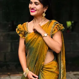 anjavi fashion Solid/Plain Bollywood Jimmy choo Saree-picture-10