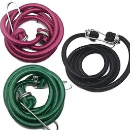 Elastic Bungee Cord with Metal Hooks (Pack of 3) | Heavy Duty Stretchable Rope Multicolor-image-37