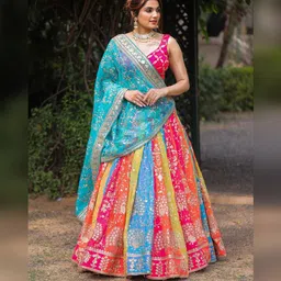 nf fab Embroidered Semi Stitched Lehenga Choli-picture-19