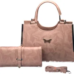 karigariindia Beige Women Hand-held Bag Women’s Handbag Set with Wallet & Detachable Strap – Stylish Butterfly Design-picture-26