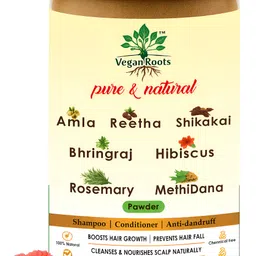 vegan roots Natural Shampoo With Amla Reetha Shikakai Bhringraj Hibiscus Meth idana Rosemary-picture-27