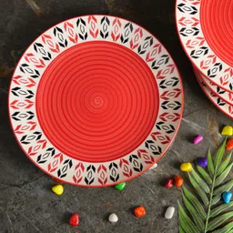 caffeine Ceramic Handmade Orange Arrow Quarter Plates 7 inch_NEW PTD49 Dinner Plate-picture-22