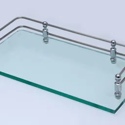 squaro online store Premium Clear Glass Shelf for Bathroom Multipurpose Wall Shelf Kitchen Storage Shelves rack (12x6 Inches, Clear, Pack Of 2 ) Glass Wall Shelf image 3