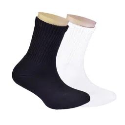 FOOTPRINTS Kids Pack of 2 Ribbed Bamboo Organic Cotton Anti-Odour Calf Length Socks image 1