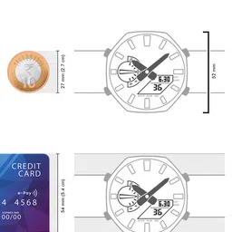 Sylvi Men Patterned Dial & Straps Analogue and Digital Multi Function Watch 101-silver image 5