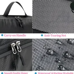 HOUSE OF QUIRK Black Set of 6 Water Resistant Multi-Utility Organisers image 4