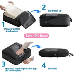 HOUSE OF QUIRK Black Set of 6 Water Resistant Multi-Utility Organisers image 5