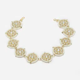 Aazeen Gold-Plated Kundan-Studded & Beaded Matha Patti-image-11