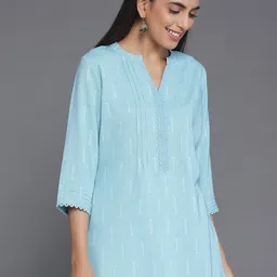 Libas Woven Design Mandarin Collar Straight Kurti-picture-27