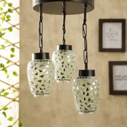 new era White Metal 3 Light Cluster Hanging Lights image 2