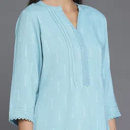Libas Woven Design Mandarin Collar Straight Kurti image 3