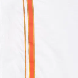 Sethukrishna Boys White Pure Cotton Solid Shirt and Veshti Set image 2