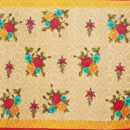 SAADHVI Women's Georgette Blue And Beige Printed Combo Saree With Unstithed Blouse image 5