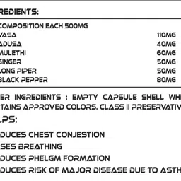 NutrinoPlus Asthama Care Capsules Helps in Chest Conjestiona and Ease Breathing image 2