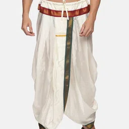 Sethukrishna Men Cream Solid Dhoti Pant-picture-28