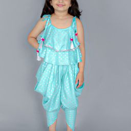 LIL DRAMA Girls Printed Top with Dhoti Pants-picture-34