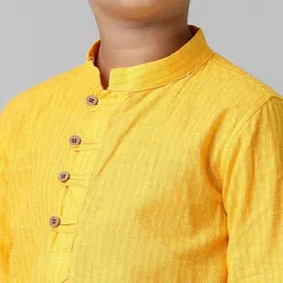 Ramraj Boys Mandarin Collar Kurta With Dhoti Pants & With Angavastram image 2