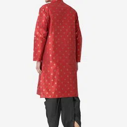 ROYAL KURTA Ethnic Motifs Woven Design Zari Straight Kurta With Dhoti Pants image 5