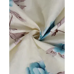 FABINALIV Multicolor Floral Cotton Blend King Fitted Double Bedsheet with 2 Pillow Covers image 4