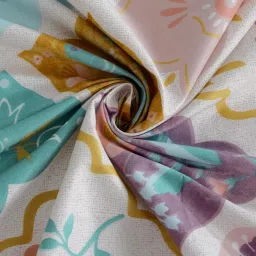 FABINALIV Multi-Color Abstract 300 TC Cotton Blend King Bedsheet with 2 Pillow Covers image 4