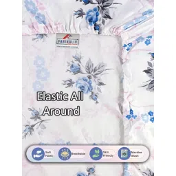FABINALIV Multicolor Floral Cotton King Fitted Packing Double Bedsheet with 2 Pillow Covers image 5