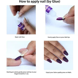 BEROMT 12 Pcs Long-Lasting False French Nails with Kit - Shade 288 image 2