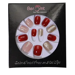 BEROMT 12 Pcs Long-Lasting Reusable Lightweight Salon Finish Press on Nail Tips- Shade 720 image 2