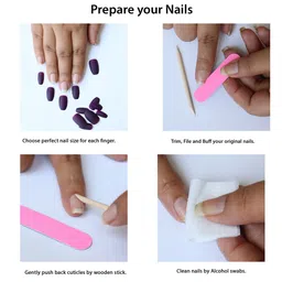 BEROMT 12 Pcs Long-Lasting Reusable Lightweight Salon Finish Press on Nail Tips- Shade 751 image 4