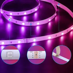 daybetter Blue & Pink Smart Wi-Fi RGB Rope LED Strip Lights Compatible with Alexa Google image 4