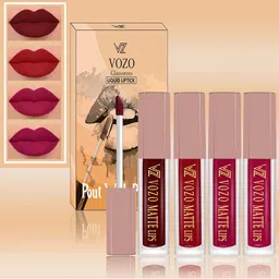 VOZO Set Of 4 Soft & Comfortable Matte Finish Liquid Lipsticks-103-104-105-106 image 1