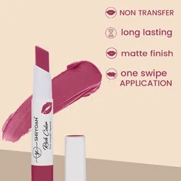 SHRYOAN Rich Color Non-Transfer Waterproof Matte Finish Lipstick-3.2gm -Orange Bite-08 image 2