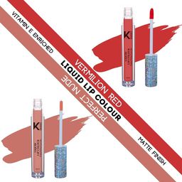 KINDED Set of 2 Vitamin E Liquid Lipstick 6ml Each - Vermilion Red 03 & Perfect Nude 10-picture-11