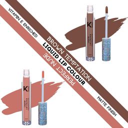 KINDED Set of 2 Vitamin E Liquid Lipstick 6ml Each - Brown Temptation 06 & Perfect Nude 10-picture-7
