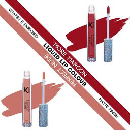 KINDED Set of 2 Vitamin E Liquid Lipstick 6ml Each - More Maroon 09 & Perfect Nude 10-picture-22