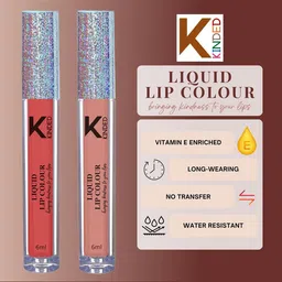 KINDED Set of 2 Vitamin E Liquid Lipstick 6ml Each - Vermilion Red 03 & Perfect Nude 10 image 5