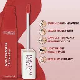 FORFOR Set Of 2 Power Stay Liquid Matte Lipsticks - Candy Red 01 & Sandy Nude 21 image 5