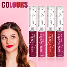 PERPAA Set Of 3 Stay Matte Non-Transfer 12hrs Liquid Lipsticks - 2.5 ml Each image 5