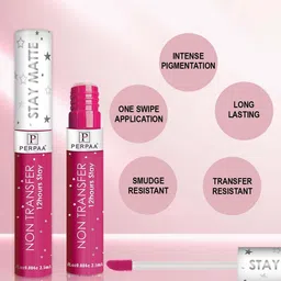 PERPAA Set Of 3 Stay Matte Non-Transfer 12hrs Liquid Lipsticks - 2.5 ml Each image 3