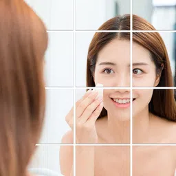 WallDaddy Silver Toned 16 Pieces Acrylic Square Mirror Stickers image 1