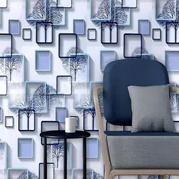 Univocean White & Blue 3D Printed Self Adhesive Wall Sticker image 1