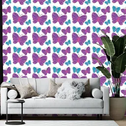 Wallpics White & Purple Abstract Printed Self-Adhesive Wallpaper-picture-15