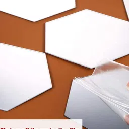 WallDaddy Silver Toned 18 Pcs Hexagon Design Mirror Wall Stickers image 2